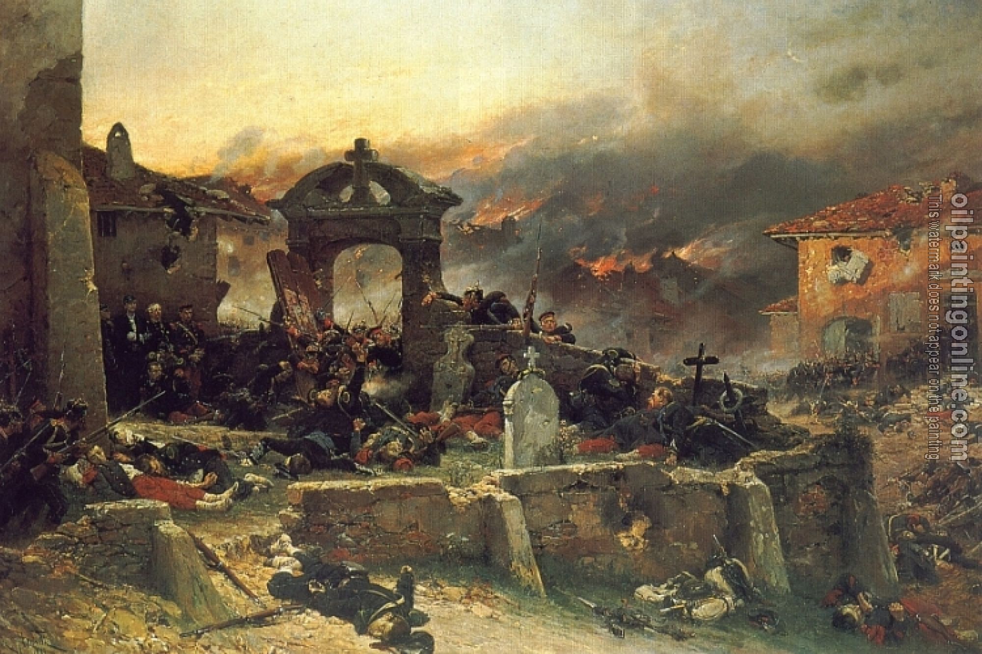 Neuville, Alphonse-Marie-Adolphe de - The Cemetery at St Privat